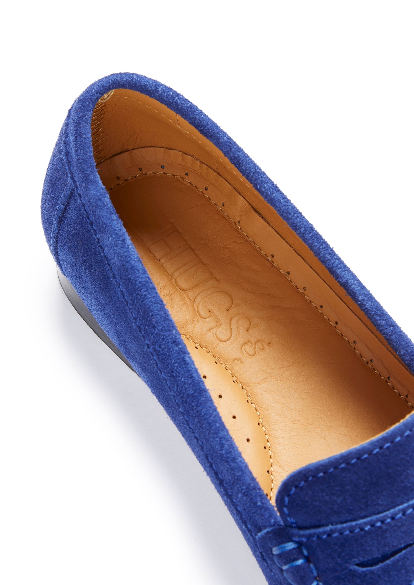 Women's Ink Blue Suede Leather Sole Penny Loafers