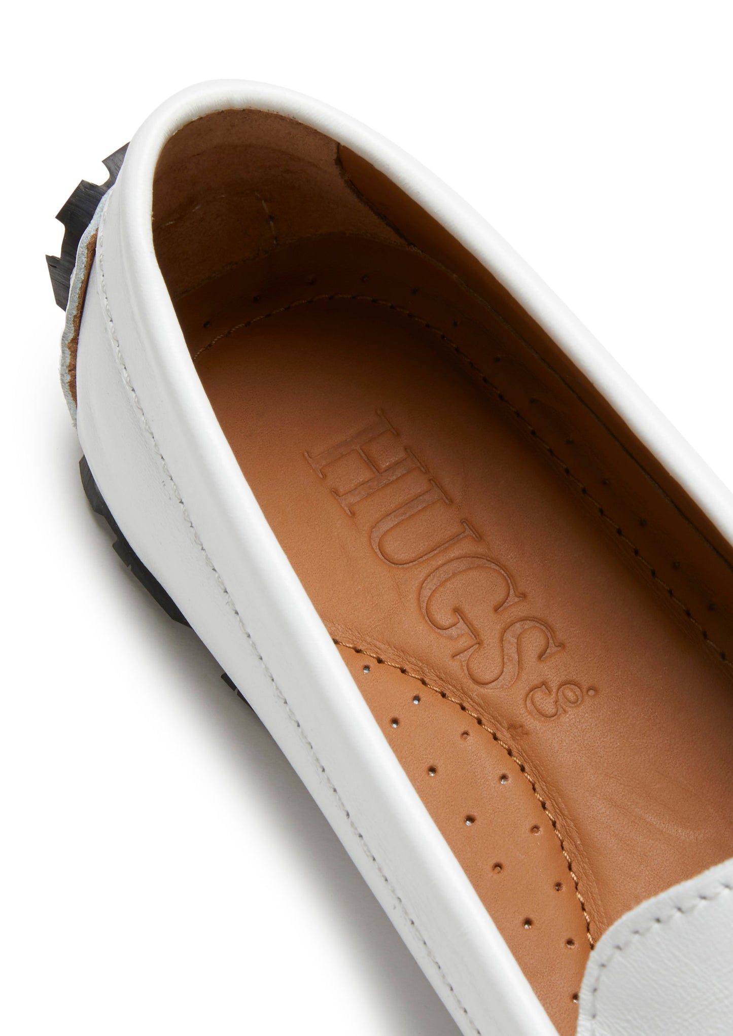 Women's White Leather Tyre Sole Penny Loafers