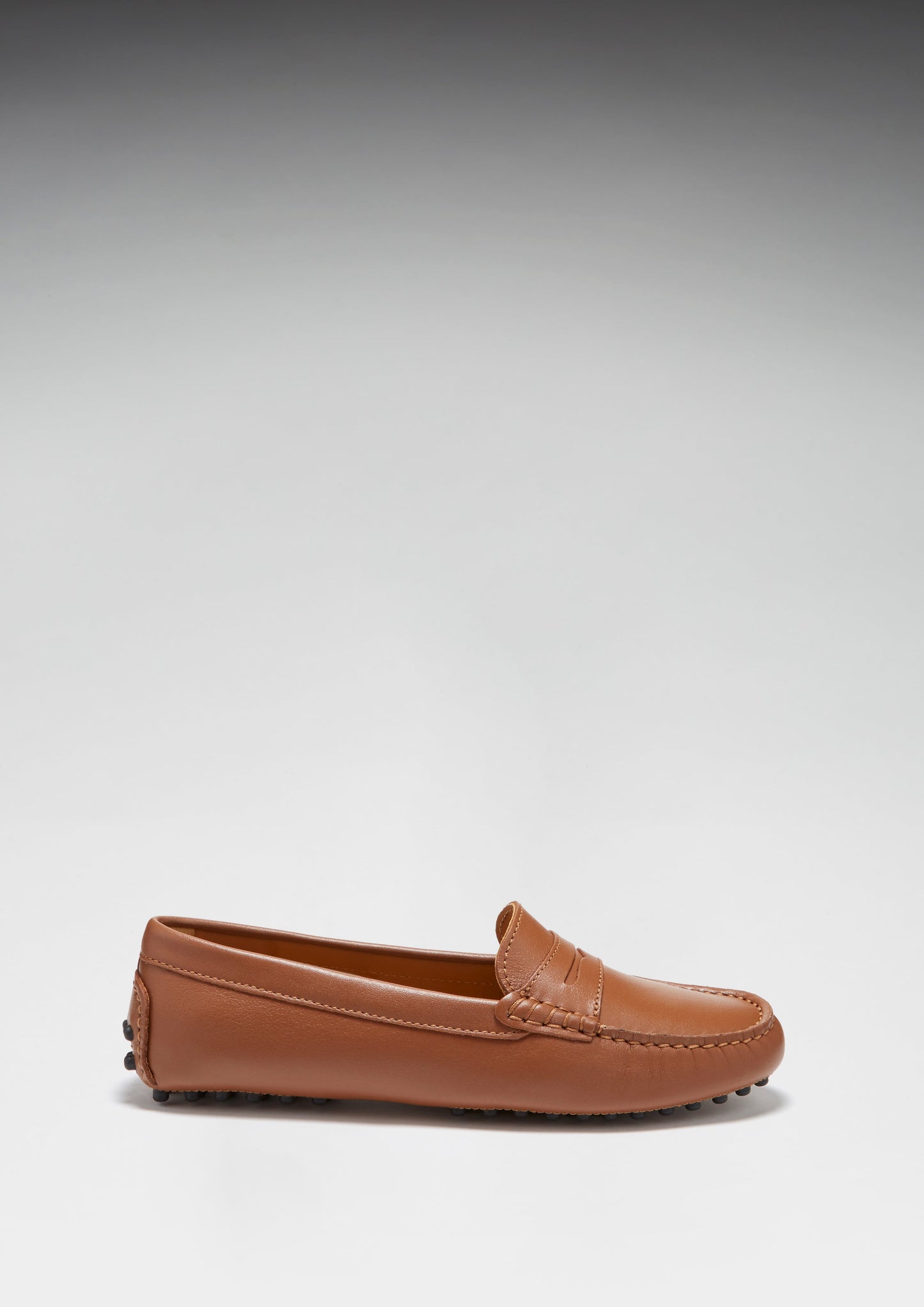 Women's Tan Leather Penny Driving Loafers