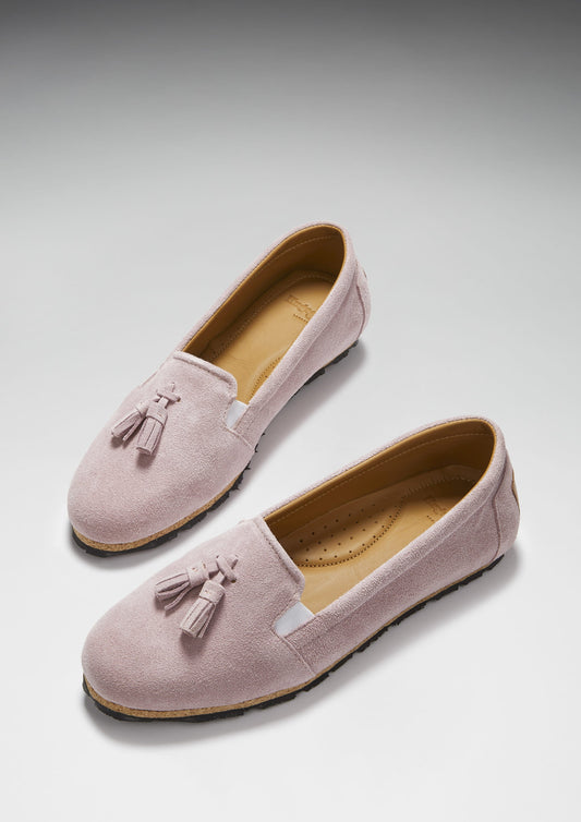 Women's Pink Suede Espadrilles - Italian Leather