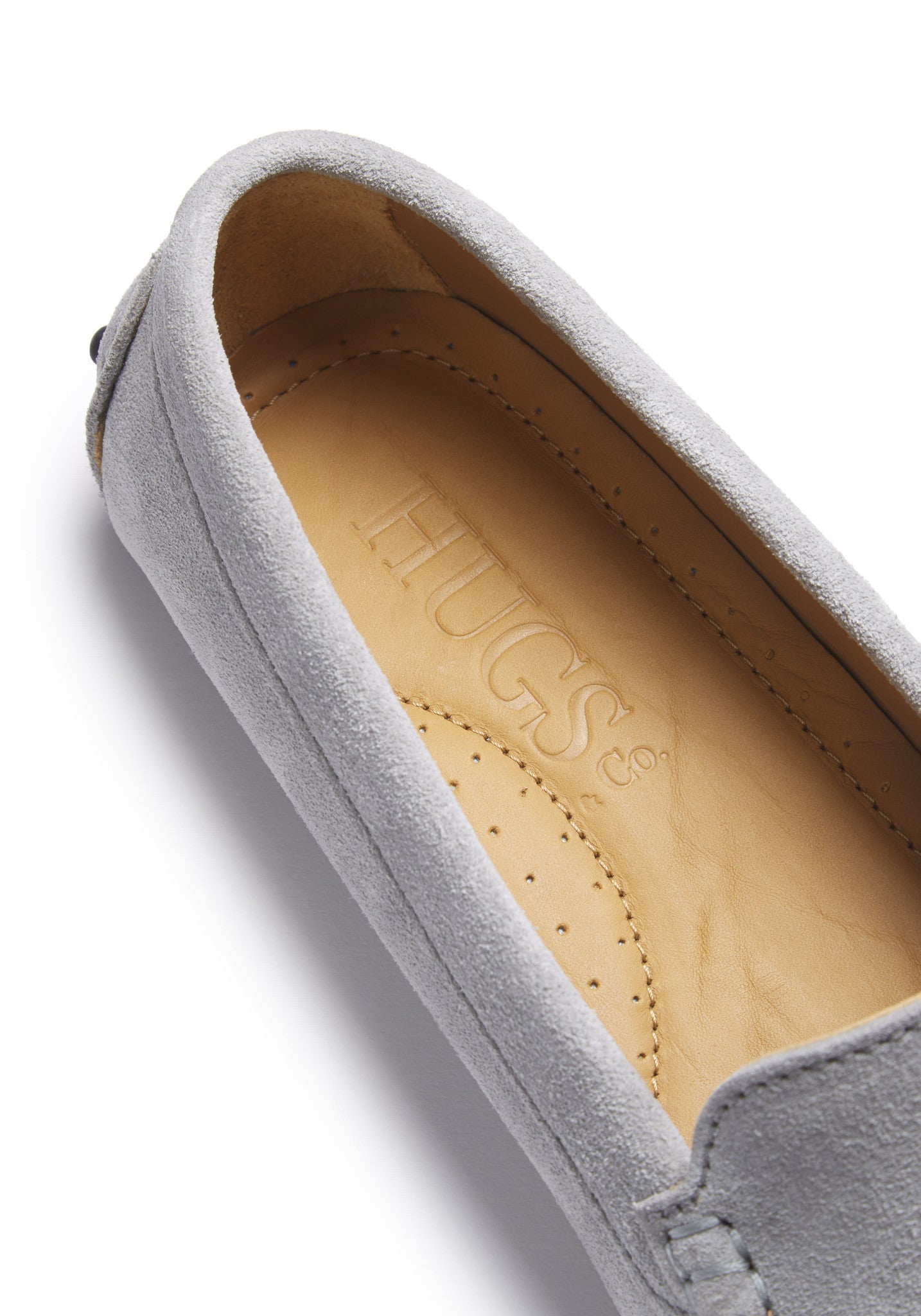 Dove Grey Suede Tasselled Driving Loafers