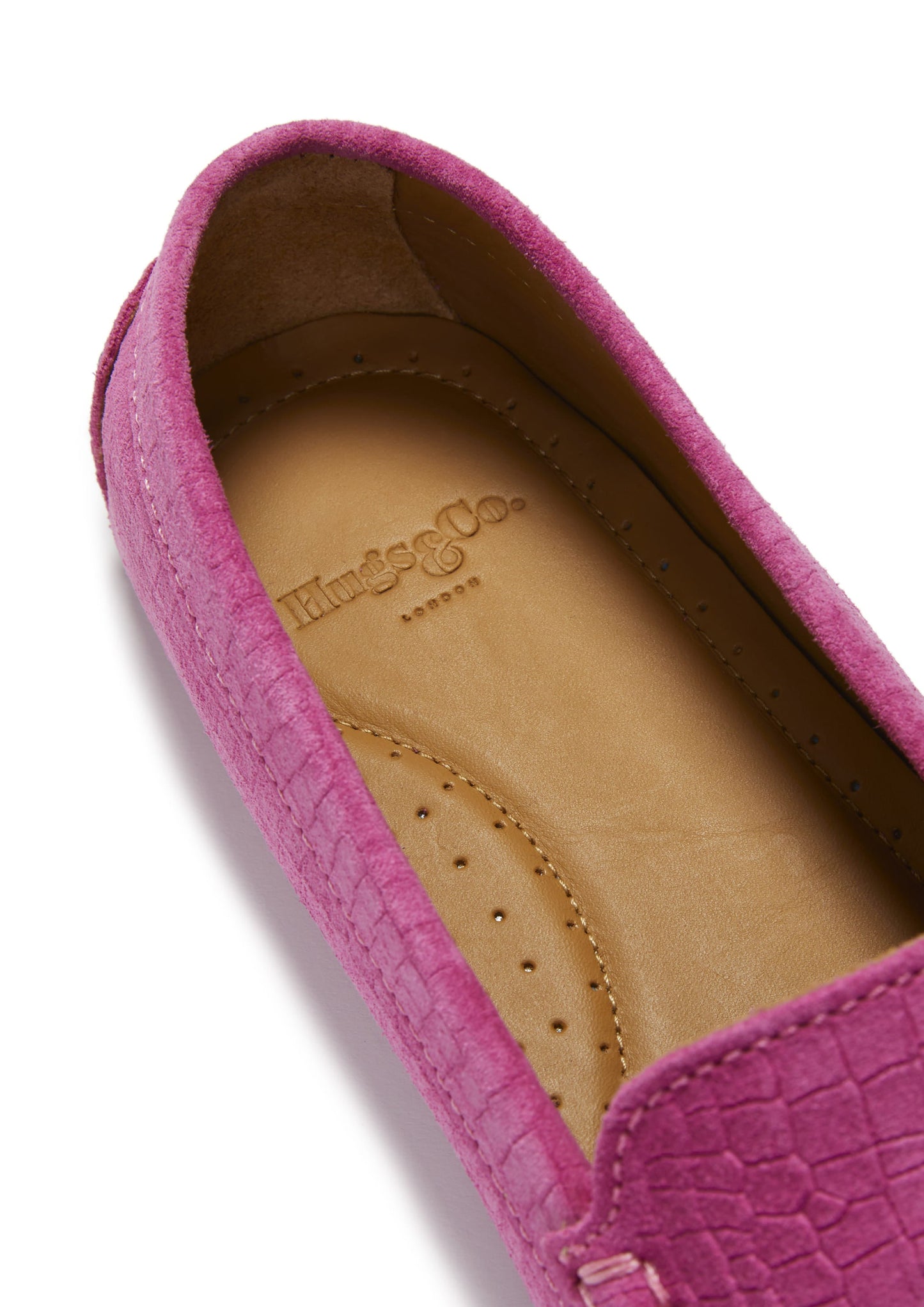 Women's Pink Embossed Tasselled Driving Loafers