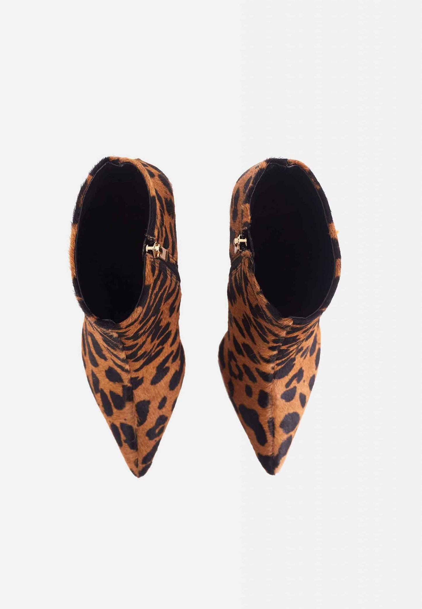 Brown Animal Print Block Heel Ankle Boots