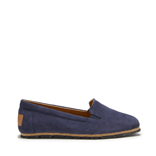 Navy Blue Suede Continental Espadrilles - Women's
