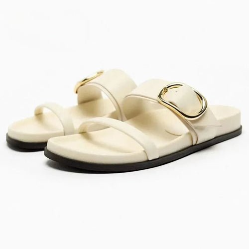 Women's Designer Chic Flat Sandals - Elegant Summer Footwear - Style Queenz