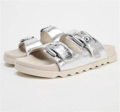 Women's Designer Chic Flat Sandals - Elegant Summer Footwear - Style Queenz