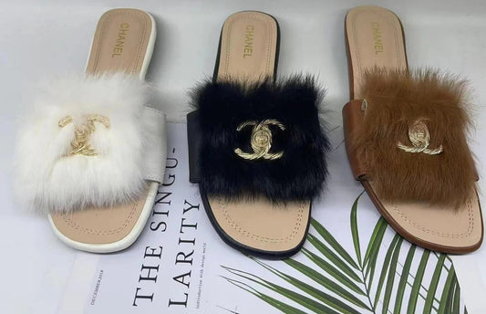 Women's Luxury Fur Slide Sandals - Designer Comfort | Genuine Leather Uppers - Style Queenz