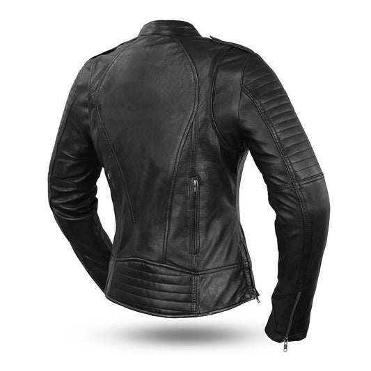 Women's Premium Leather Motorcycle Jacket - Biker Style Outerwear - Style Queenz