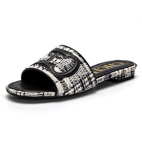 Women's Yellow Canvas Flat Sandals - Summer Fashion Slippers with Comfort Sole - Style Queenz