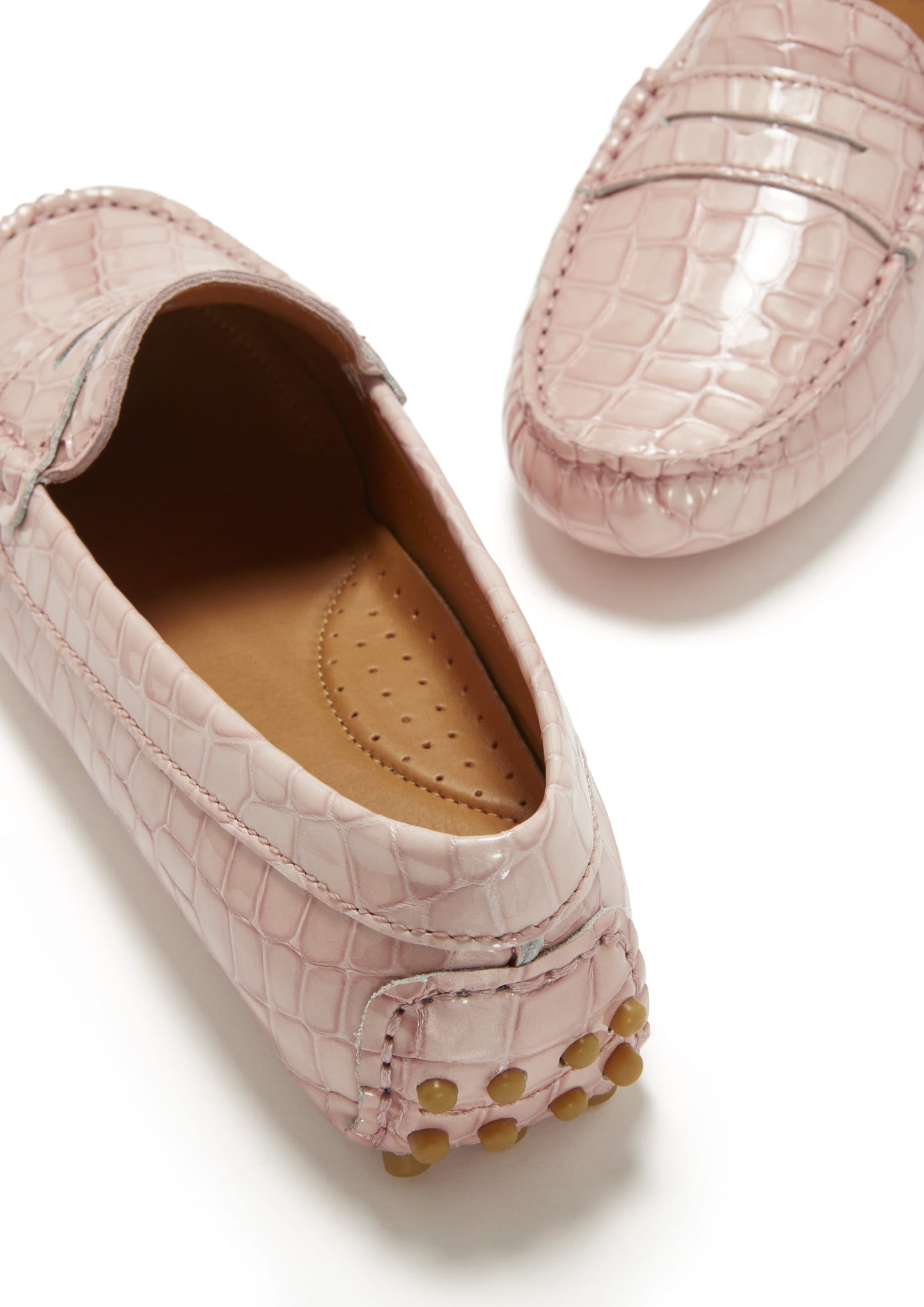 Women's Powder Pink Patent Leather Loafers