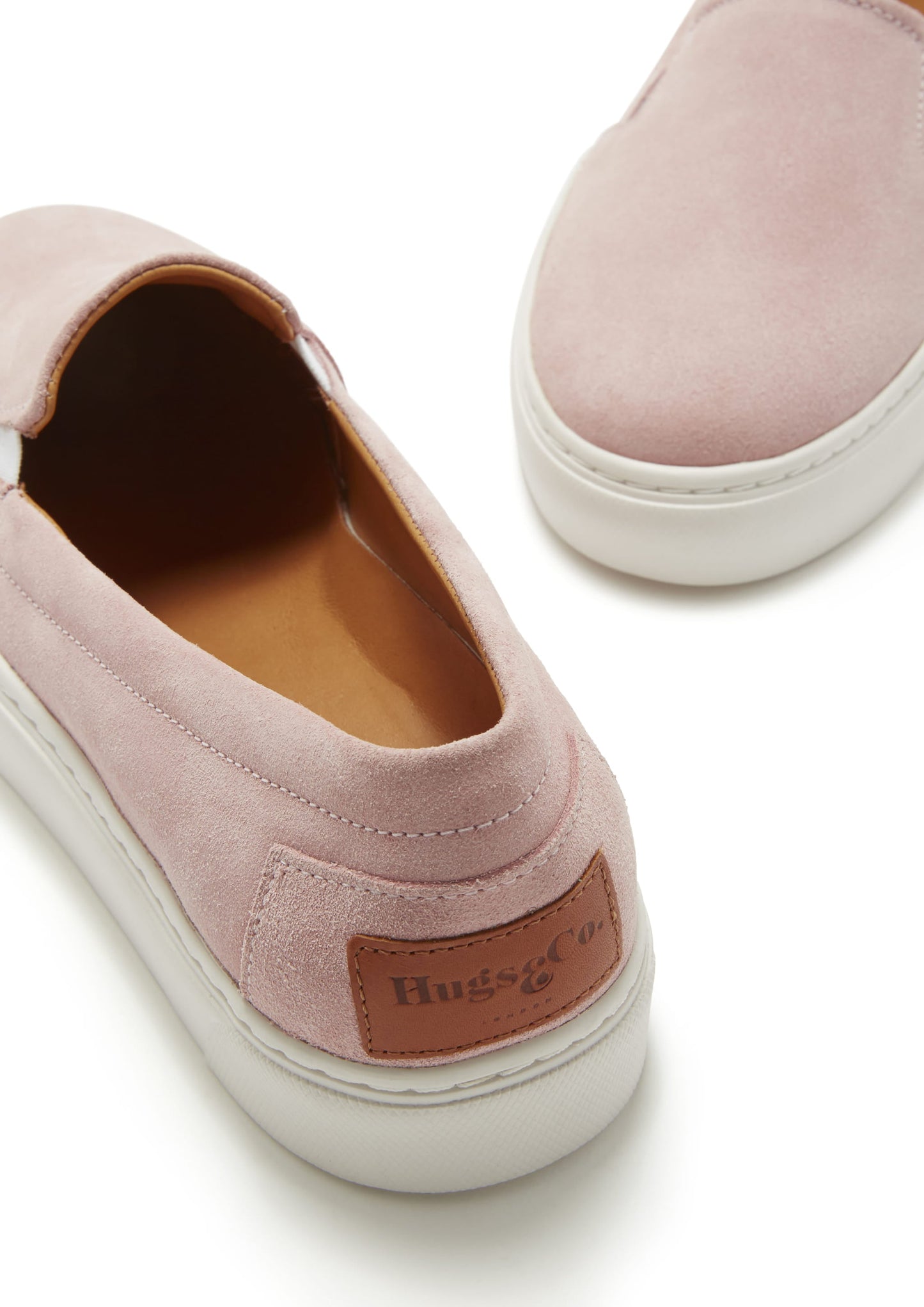 Women's Ice Pink Suede Slip-On Sneakers