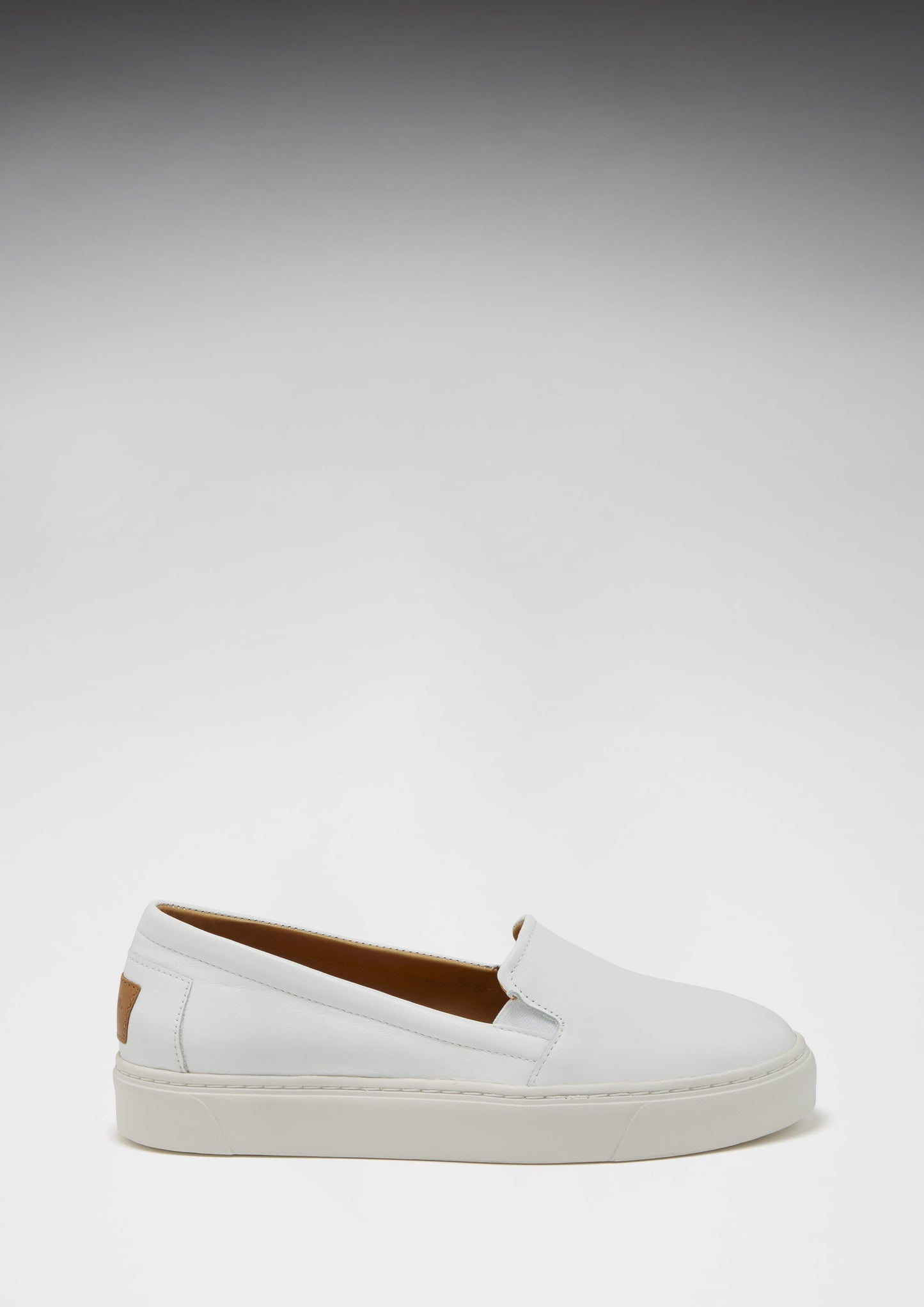 White Leather Slip-On Sneakers - Women's Vibram Sole