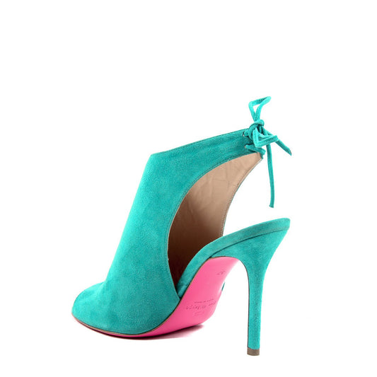 You Had Me At Hello Ankle Bootie Emerald - Italian Suede Peep Toe Heels - Style Queenz
