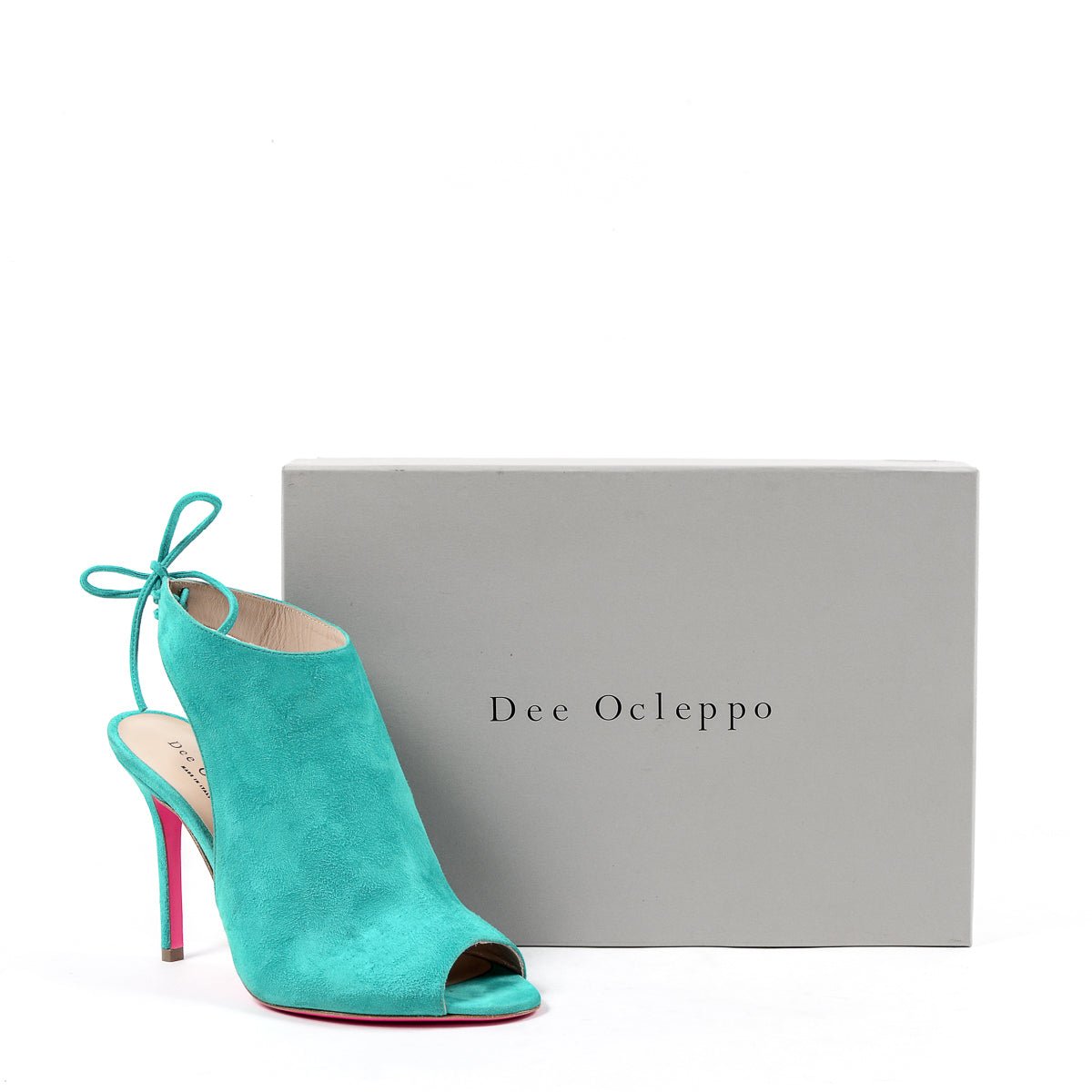 You Had Me At Hello Ankle Bootie Emerald - Italian Suede Peep Toe Heels - Style Queenz